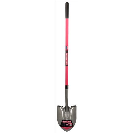 TRUPER Tru-Tough 56.75 in Steel Round Digging Shovel, Fiberglass Handle PRL-FV